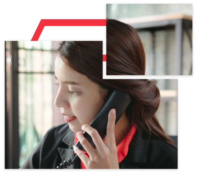Customer service person on phone