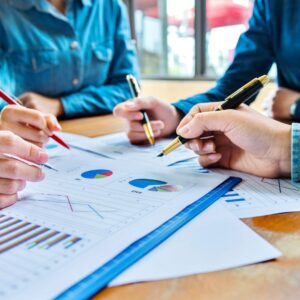 people working on business plan